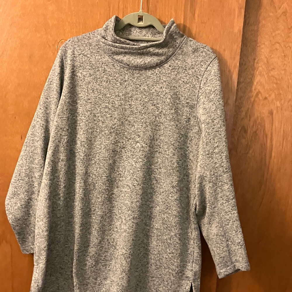 Lands' End Women's Heather Gray Cowl Neck Sweater